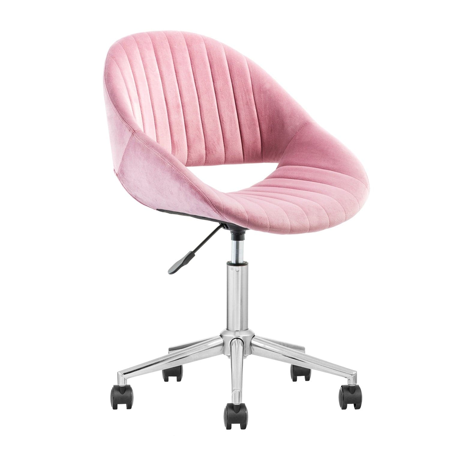Ovios Cute Pink/Grey Cushion with Golden/Silver Base Desk Chair, Task Chair, Computer Desk Chair