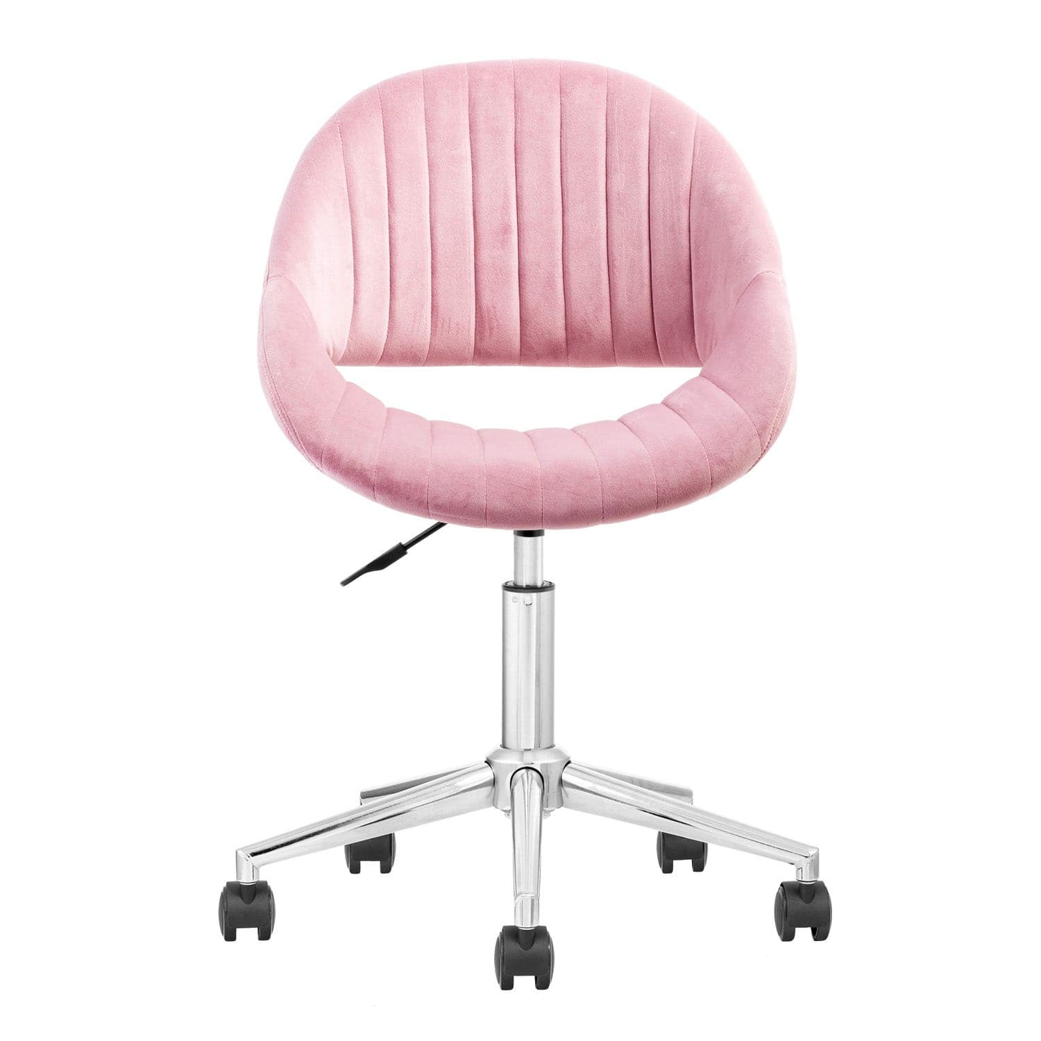 Ovios Cute Pink/Grey Cushion with Golden/Silver Base Desk Chair, Task Chair, Computer Desk Chair