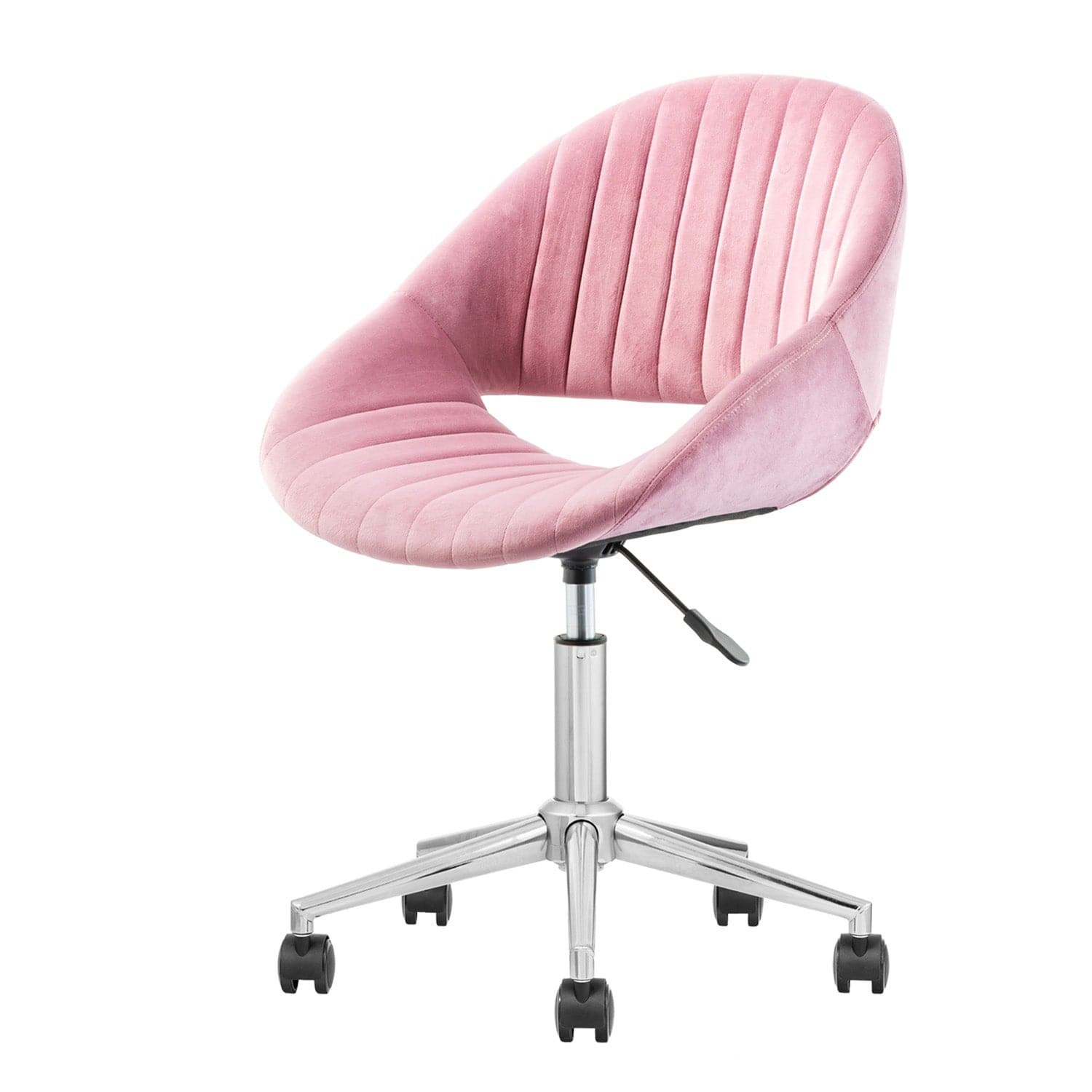 Ovios Cute Pink/Grey Cushion with Golden/Silver Base Desk Chair, Task Chair, Computer Desk Chair