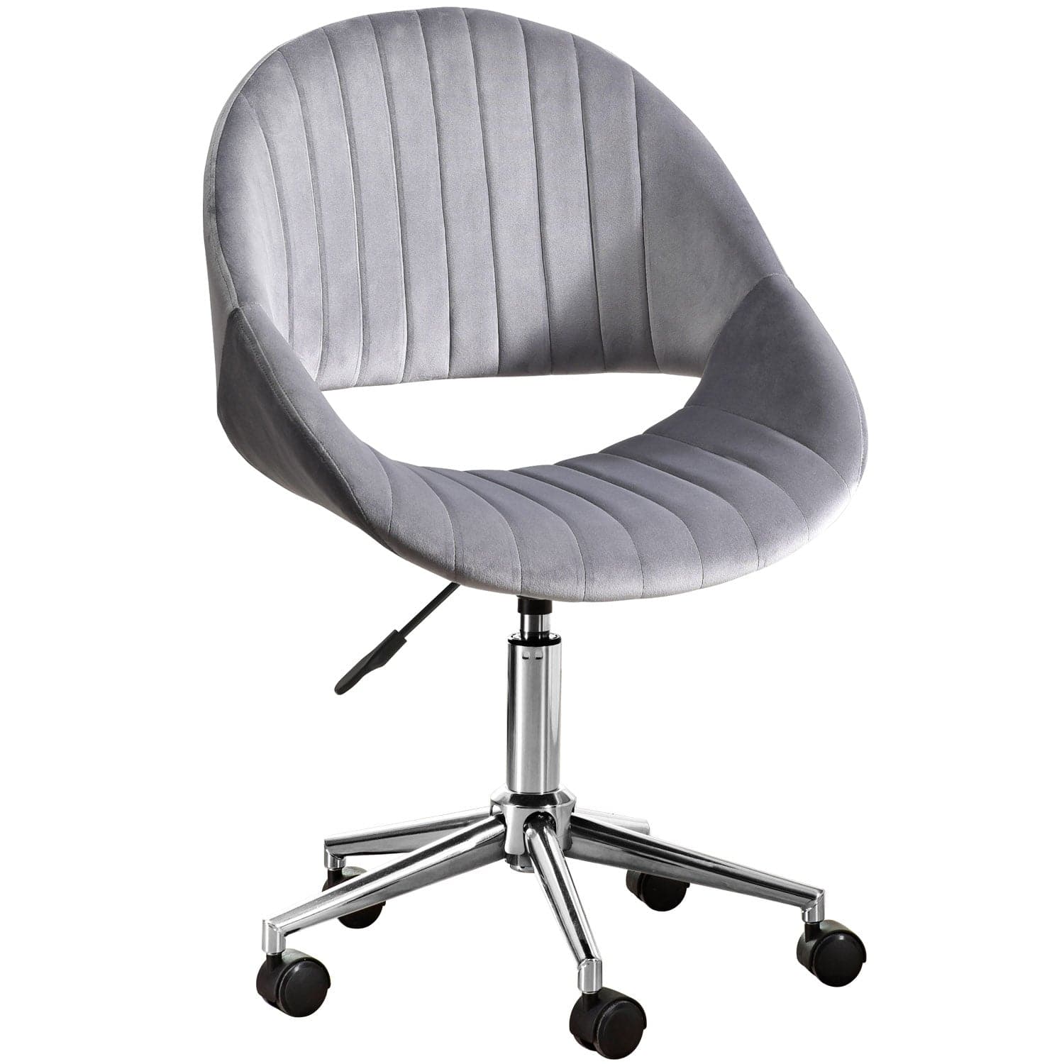 Ovios Cute Pink/Grey Cushion with Golden/Silver Base Desk Chair, Task Chair, Computer Desk Chair