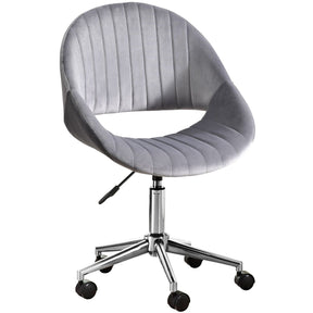 Ovios Cute Pink/Grey Cushion with Golden/Silver Base Desk Chair, Task Chair, Computer Desk Chair