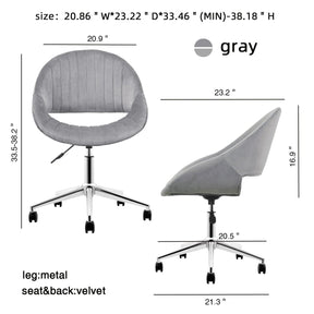 Ovios Cute Pink/Grey Cushion with Golden/Silver Base Desk Chair, Task Chair, Computer Desk Chair