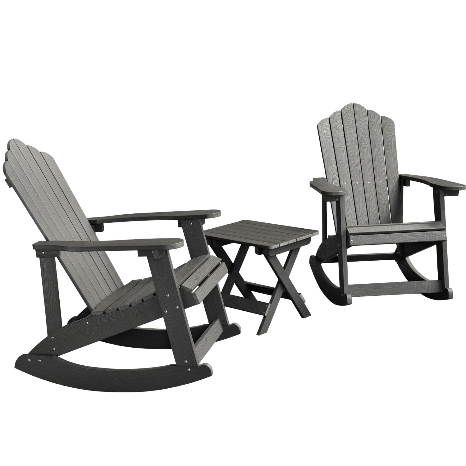 Ovios Patio Table and Chairs 3-Piece with Adirondack Chair and Folded Table