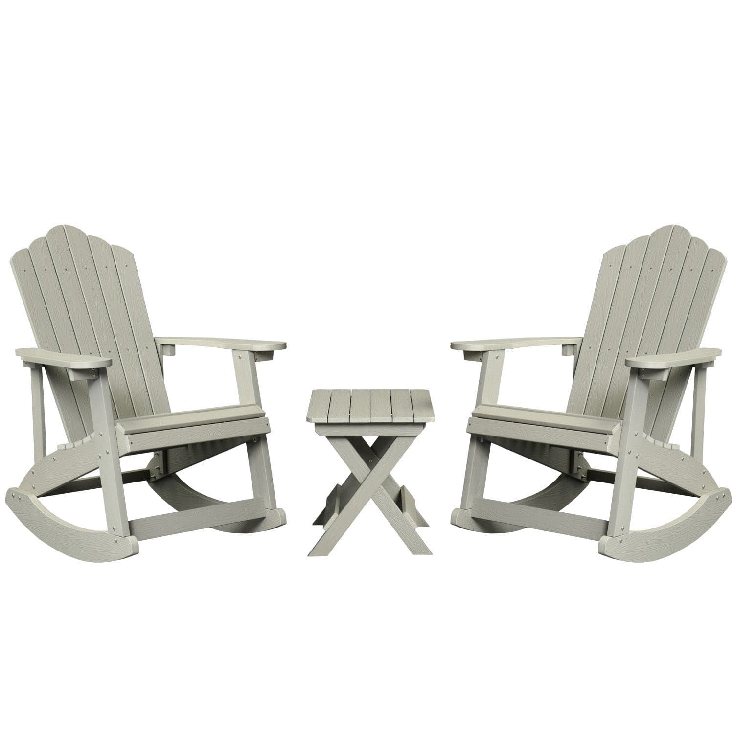 Ovios Patio Table and Chairs 3-Piece with Adirondack Chair and Folded Table