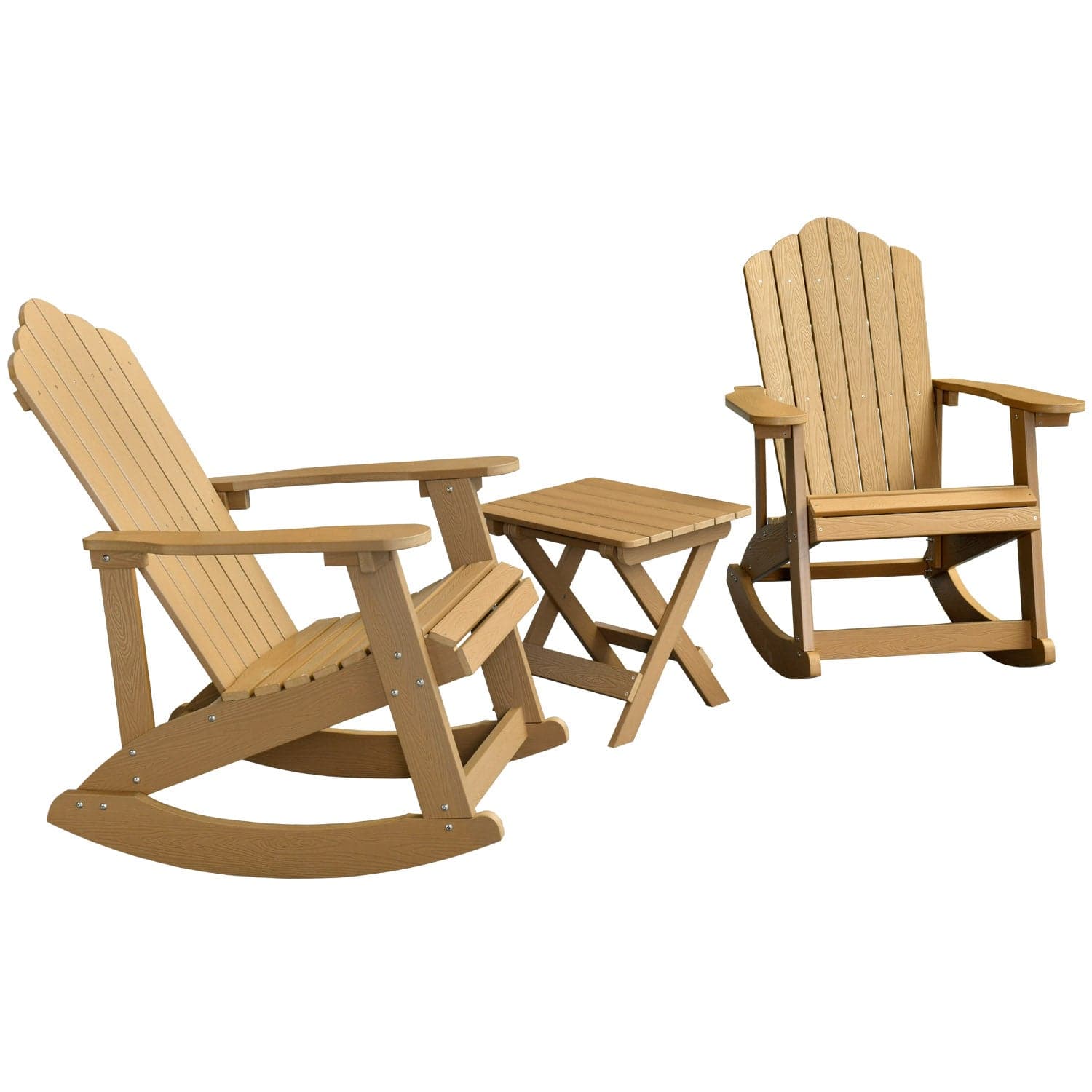 Ovios Patio Table and Chairs 3-Piece with Adirondack Chair and Folded Table