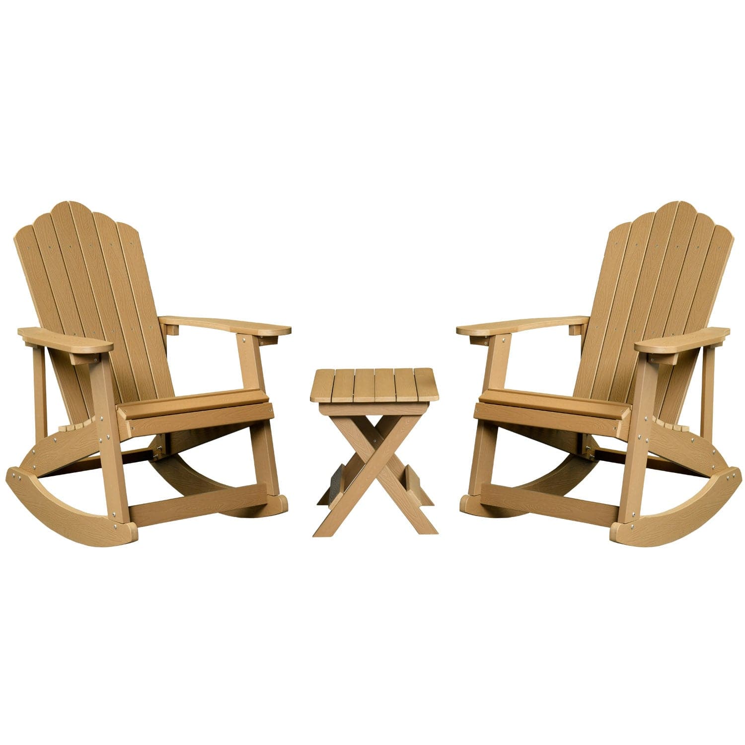 Ovios Patio Table and Chairs 3-Piece with Adirondack Chair and Folded Table