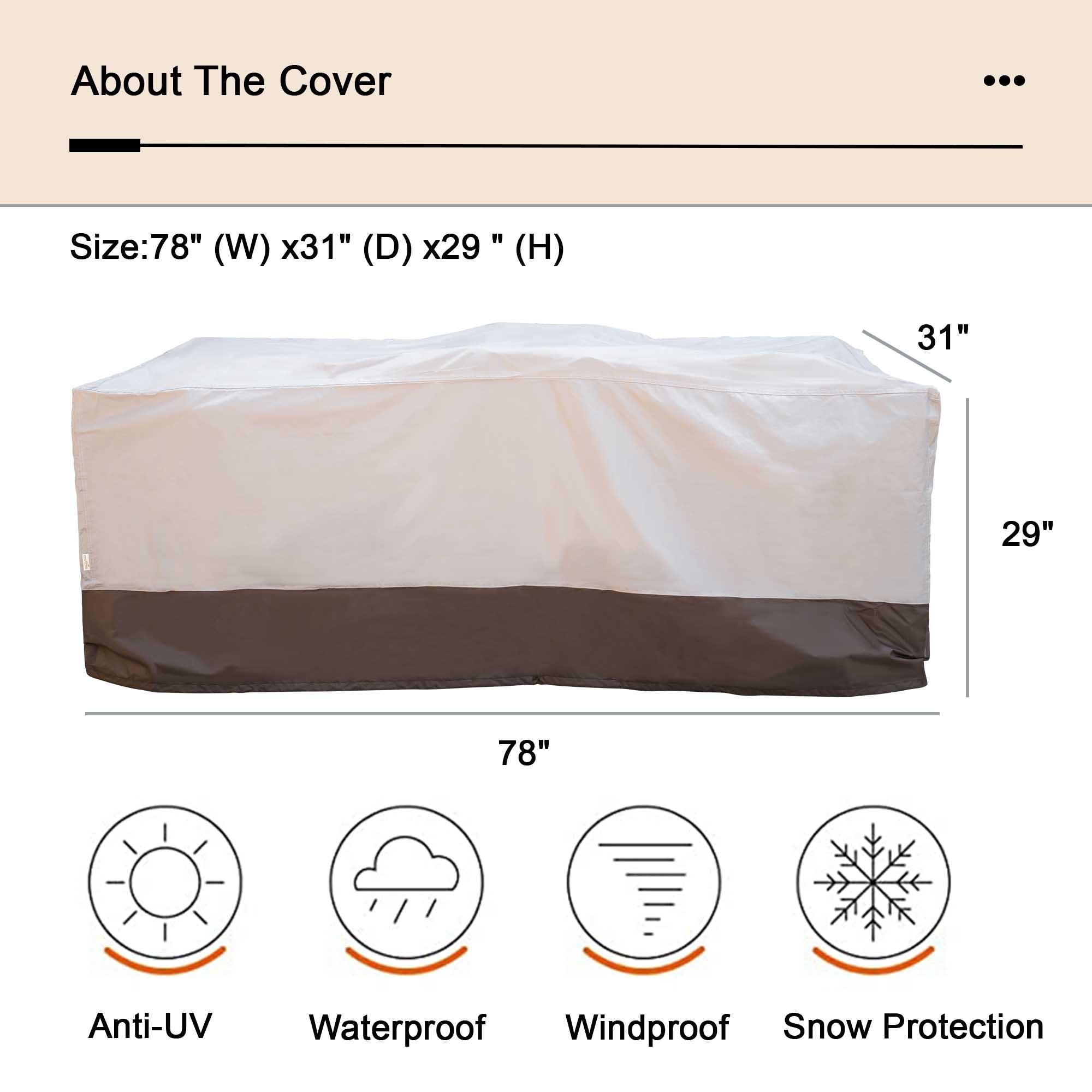 Ovios Outdoor Sofa Cover Waterproof for GRS/DAR Series (Refer to the Dimension in Description)