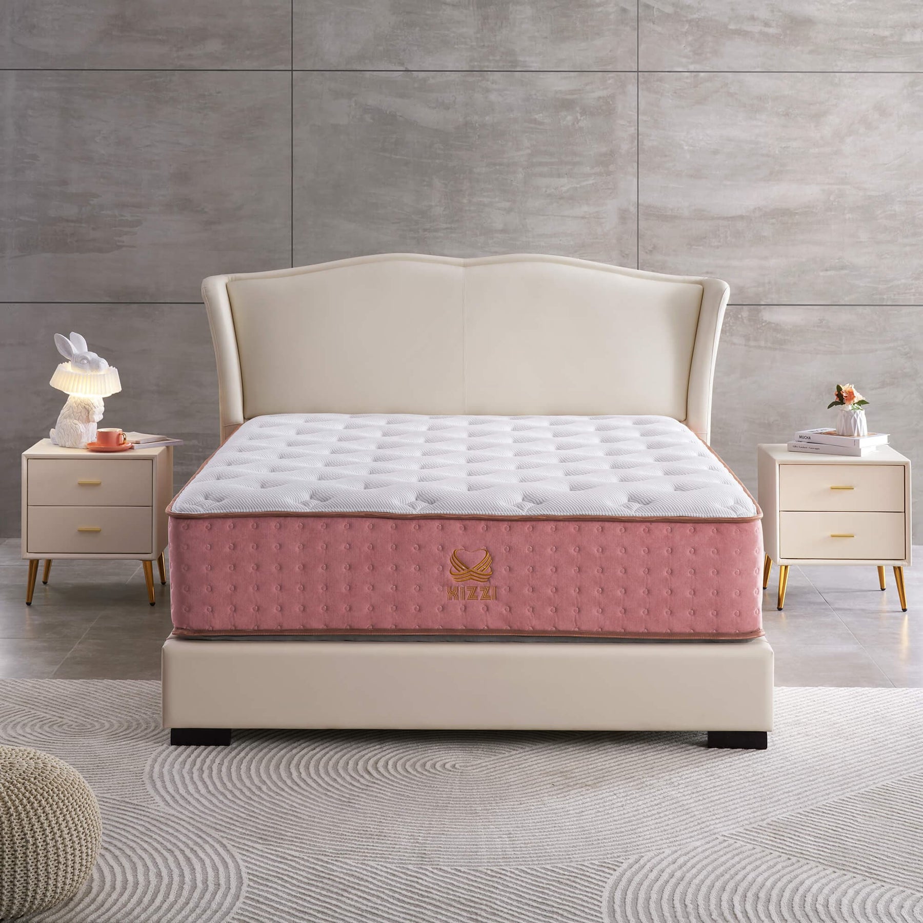 Xizzi 14" Medium Hybrid Mattress Bamboo Fiber Fabric Cover Cooling Gel Memory Foam