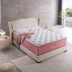 Xizzi 14" Medium Hybrid Mattress Bamboo Fiber Fabric Cover Cooling Gel Memory Foam
