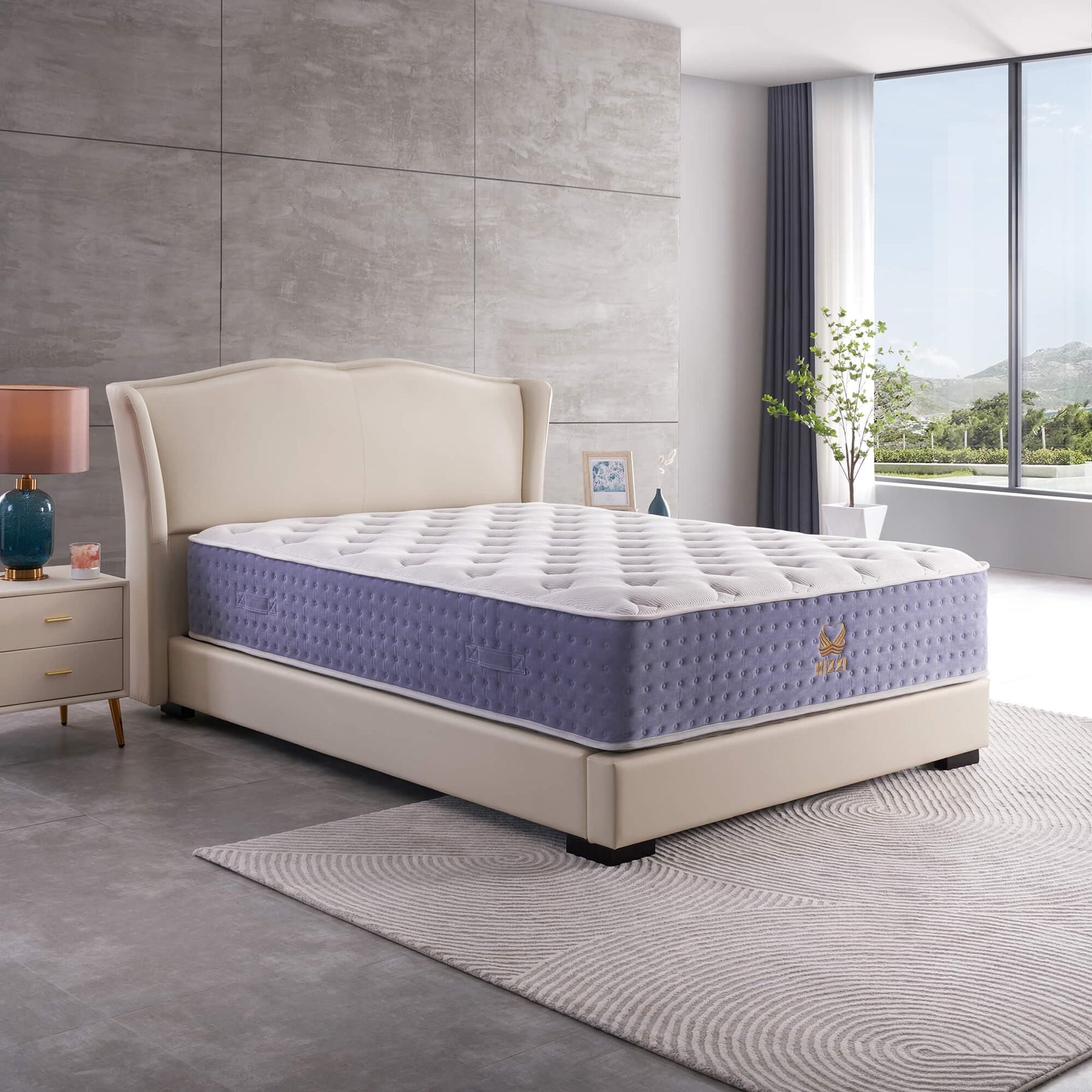 Xizzi 14" Medium Hybrid Mattress Bamboo Fiber Fabric Cover Cooling Gel Memory Foam