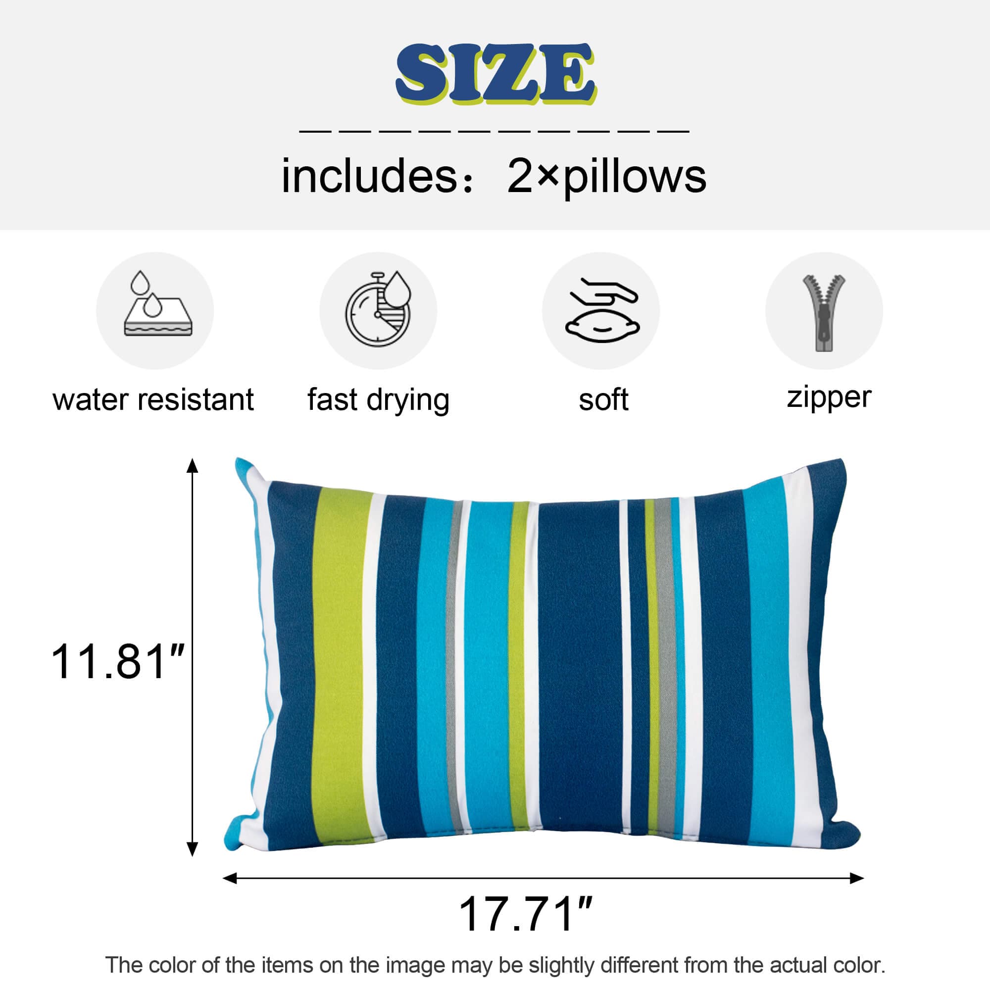 Ovios 17.7'' x 11.8'' Rectangular Pillow Cover & Insert (Set of 2)