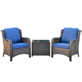 Ovios Outdoor Furniture 3-Piece with Table Kenard Curved Handrest