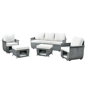 Ovios Patio Conversation Set 5 Pieces with Multifunctional Storage