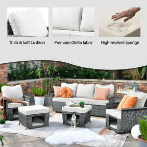 Ovios Patio Conversation Set 5 Pieces with Multifunctional Storage