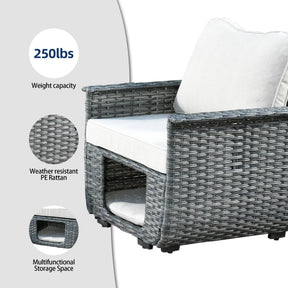Ovios Patio Conversation Set 5 Pieces with Multifunctional Storage