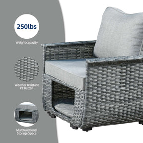 Ovios Patio Conversation Set 5 Pieces with Multifunctional Storage