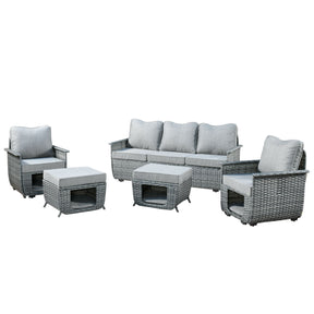 Ovios Patio Conversation Set 5 Pieces with Multifunctional Storage