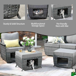 Ovios Patio Conversation Set 5 Pieces with Multifunctional Storage
