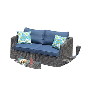Ovios Patio Furniture Set Bigger Size 3-Piece Couch with Table, King Series, No Assembly Required