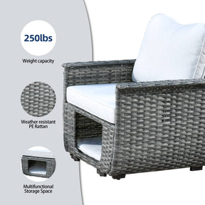 Ovios Patio Conversation Set 5 Pieces with Multifunctional Storage