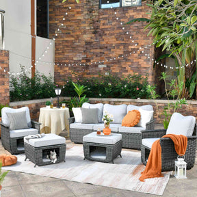 Ovios Patio Conversation Set 5 Pieces with Multifunctional Storage