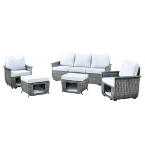 Ovios Patio Conversation Set 5 Pieces with Multifunctional Storage