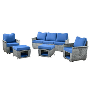 Ovios Patio Conversation Set 5 Pieces with Multifunctional Storage