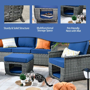 Ovios Patio Conversation Set 5 Pieces with Multifunctional Storage