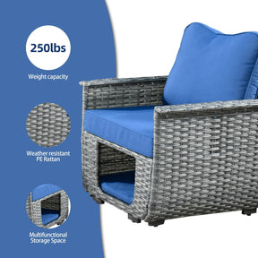 Ovios Patio Conversation Set 5 Pieces with Multifunctional Storage