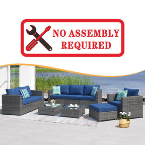 Ovios Patio Conversation Set Bigger Size 9-Piece, King Series, No Assembly Required